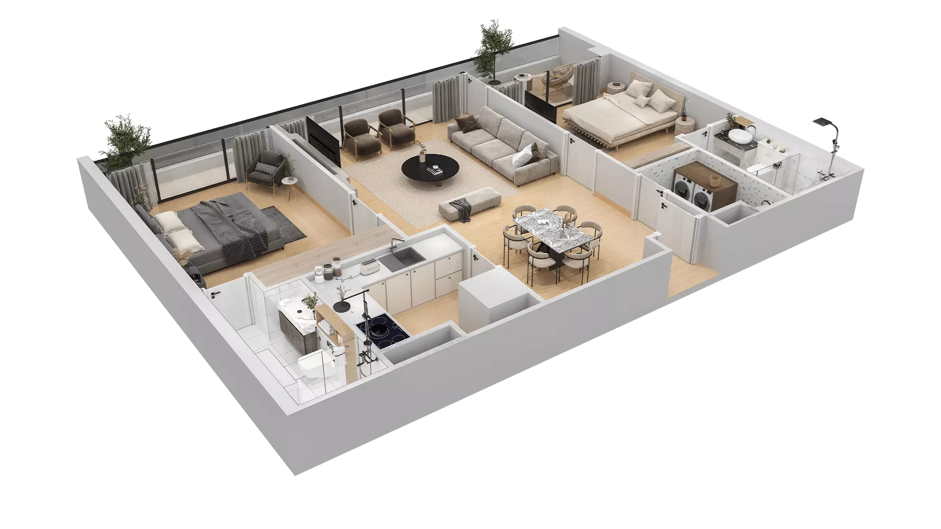 Atrium Hills 3 BHK Render