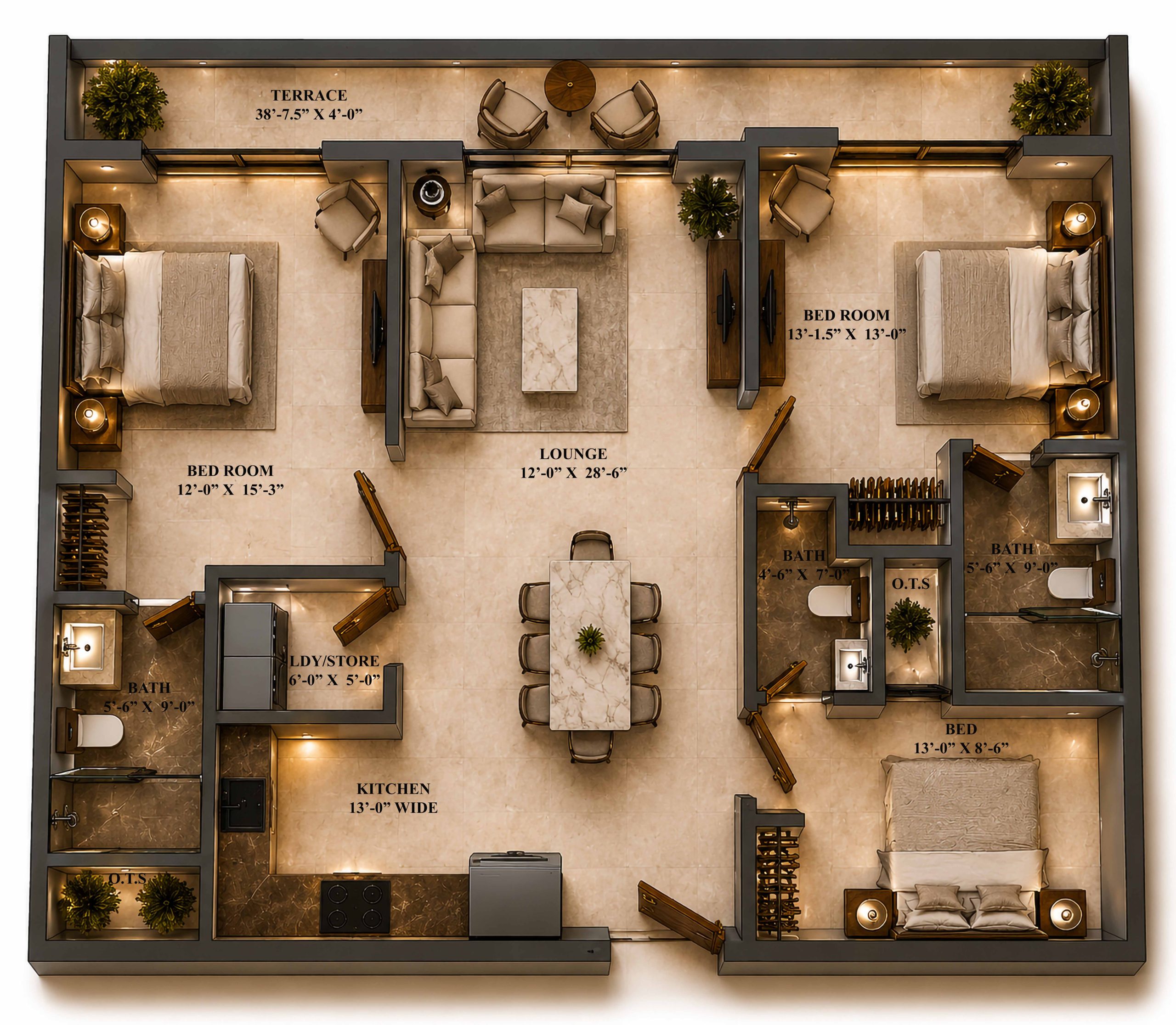 Atrium Hills 3 Bed Premium Floorplan