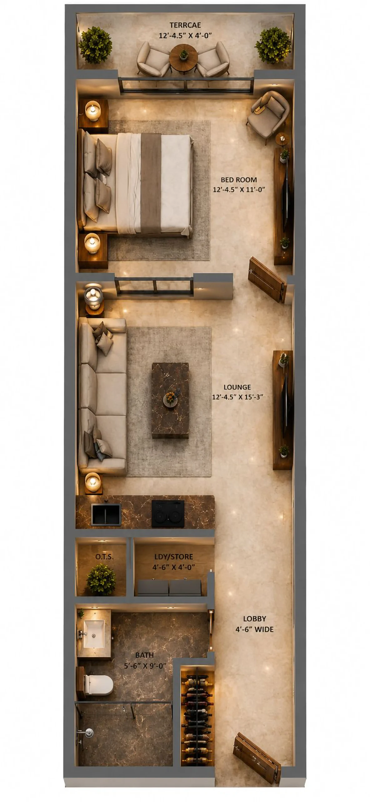 Atrium Hills 1 Bed Signature Floorplan