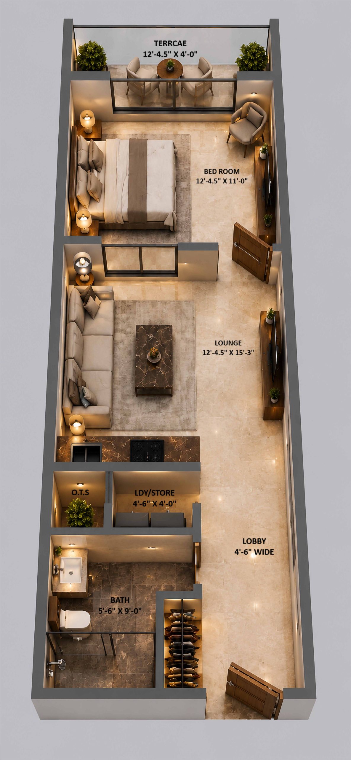 Atrium Hills 1 Bed Signature Floorplan